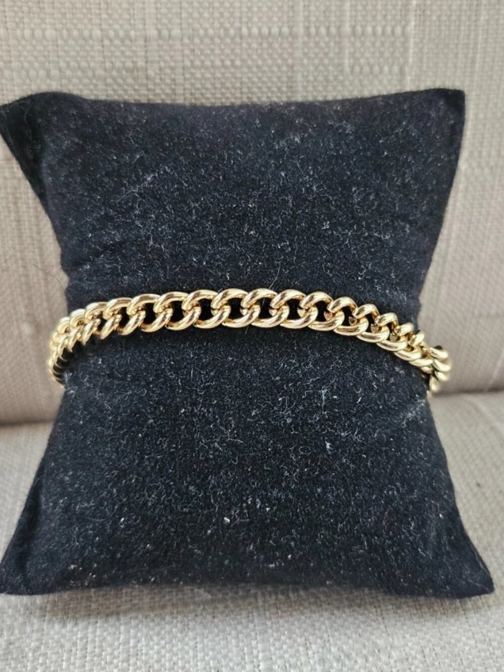 Gold Tone Chain Bracelet Fashion Jewelry Unisex Wrist Band Size 7 inches